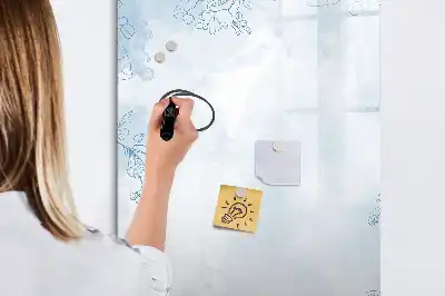 Magnetinė sauso valymo lenta su gėlių eskizo raštu