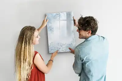 Magnetinė sauso valymo lenta su gėlių eskizo raštu