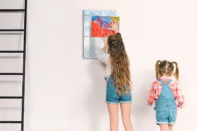 Magnetinė sauso valymo lenta su gėlių eskizo raštu