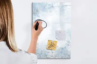 Magnetinė sauso valymo lenta su gėlių eskizo raštu