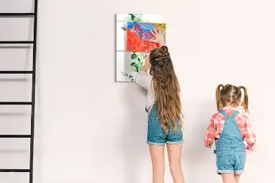 Magnetinė sauso valymo lenta su nendrių lapų raštu