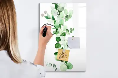 Magnetinė sauso valymo lenta su nendrių lapų raštu