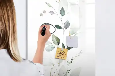 Magnetinė sauso valymo lenta su nendrių lapų raštu