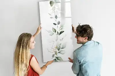 Magnetinė sauso valymo lenta su nendrių lapų raštu