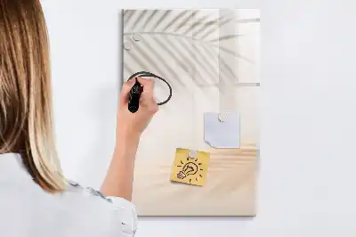 Magnetinė sauso valymo lenta palmės lapo šešėlio rašto