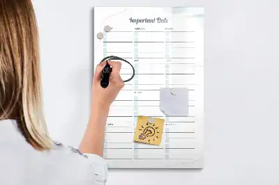 Magnetinė lenta svarbioms datoms sauso valymo