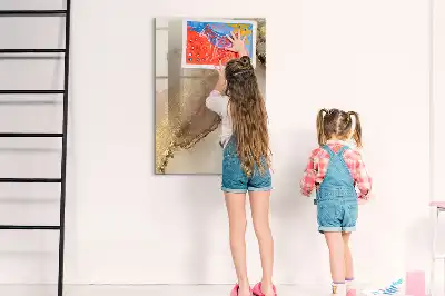 Magnetinė sauso valymo lenta blizgaus marmuro rašto