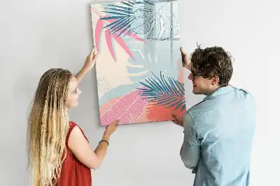 Magnetinė lenta sausam valymui pastelių lapų motyvu