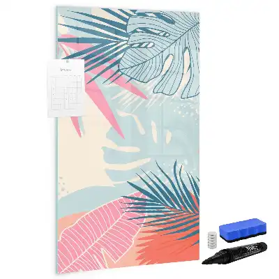 Magnetinė lenta sausam valymui pastelių lapų motyvu