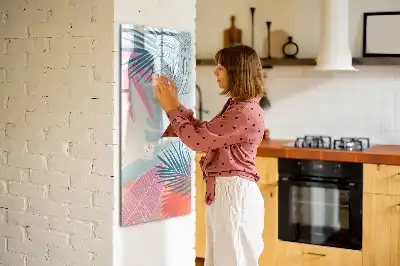 Magnetinė lenta sausam valymui pastelių lapų motyvu