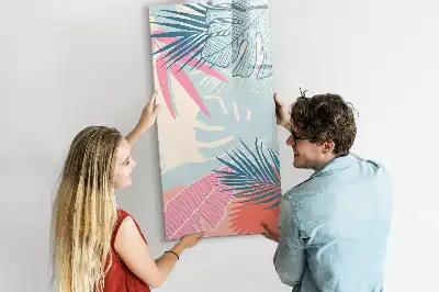 Magnetinė lenta sausam valymui pastelių lapų motyvu