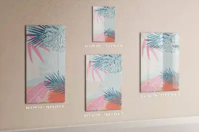 Magnetinė lenta sausam valymui pastelių lapų motyvu