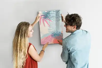 Magnetinė lenta sausam valymui pastelių lapų motyvu