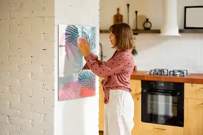 Magnetinė lenta sausam valymui pastelių lapų motyvu