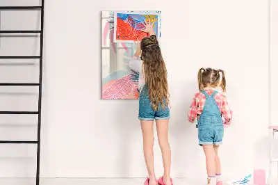 Magnetinė lenta sausam valymui pastelių lapų motyvu