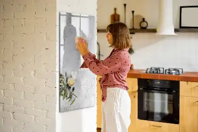 Magnetinė sauso valymo lenta betono ir alyvuogių spalvos