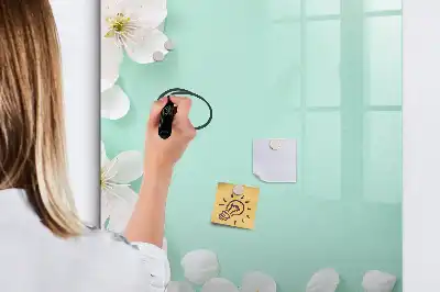 Magnetinė sauso valymo lenta su žydinčių gėlių motyvu