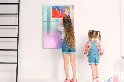 Magnetinė sauso valymo lenta pastelinės plunksnos