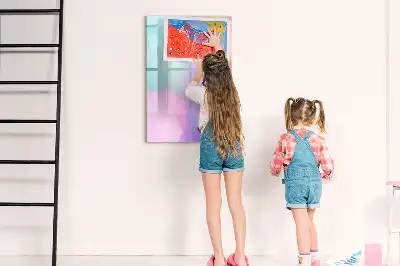 Magnetinė sauso valymo lenta pastelinės plunksnos