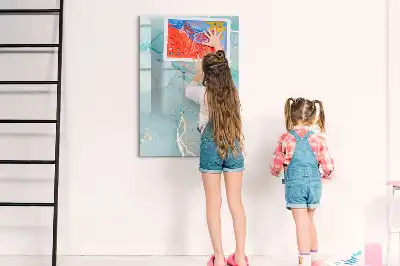 Magnetinė lenta sausam valymui dekoratyvinio marmuro rašto