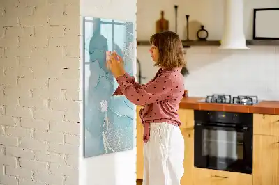 Magnetinė lenta sausam valymui dekoratyvinio marmuro rašto