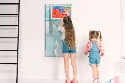 Magnetinė lenta sausam valymui dekoratyvinio marmuro rašto