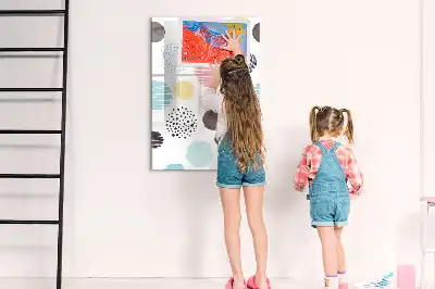 Magnetinė sauso valymo lenta su spalvingais apskritimais