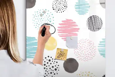 Magnetinė sauso valymo lenta su spalvingais apskritimais