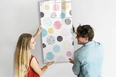Magnetinė sauso valymo lenta su spalvingais apskritimais