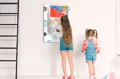 Magnetinė sauso valymo lenta su spalvingais apskritimais