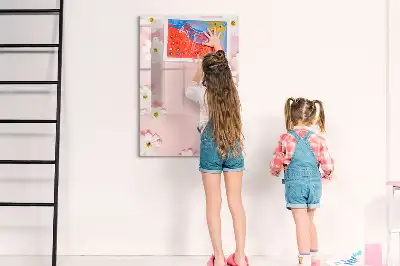 Magnetinė sauso valymo lenta su gėlių motyvu