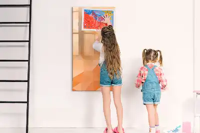 Magnetinė sauso valymo lenta trikampių abstrakcijos dizaino