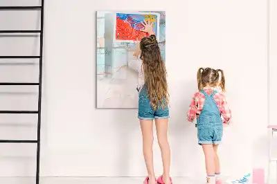 Magnetinė sauso valymo lenta su abstraktaus rašalo dizainu