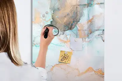 Magnetinė sauso valymo lenta su abstraktaus rašalo dizainu