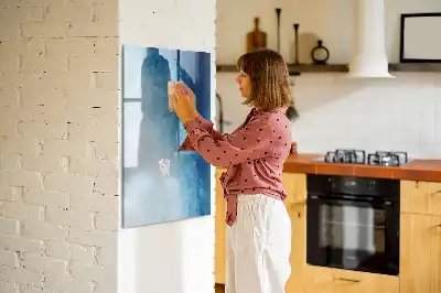 Magnetinė sauso valymo lenta su vandens abstrakcijos motyvu
