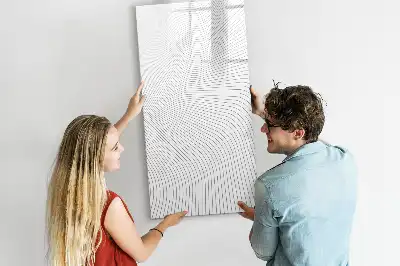 Magnetinė sauso valymo lenta pilkų linijų dizaino