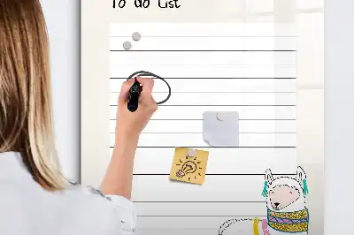 Magnetinė sauso valymo lenta su norų sąrašu
