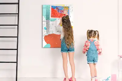 Magnetinė lenta sausam valymui su spalvingais piešiniais