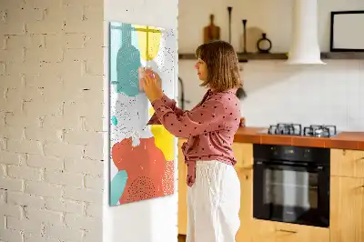 Magnetinė lenta sausam valymui su spalvingais piešiniais