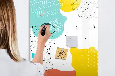 Magnetinė lenta sausam valymui su spalvingais piešiniais
