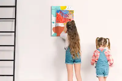 Magnetinė lenta sausam valymui su spalvingais piešiniais