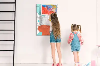 Magnetinė lenta sausam valymui su spalvingais piešiniais