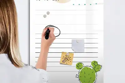 Magnetinė lenta sausam valymui darbų sąrašo lentelė