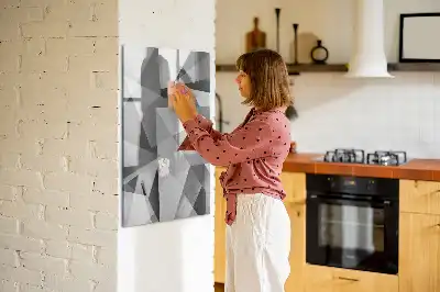 Magnetinė sauso valymo lenta geometrinės abstrakcijos rašto