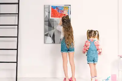 Magnetinė sauso valymo lenta geometrinės abstrakcijos rašto