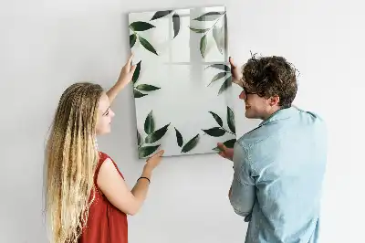 Magnetinė sauso valymo lenta su žalių lapų rėmeliu