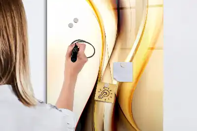 Magnetinė sauso valymo lenta auksinė bangų abstrakcija
