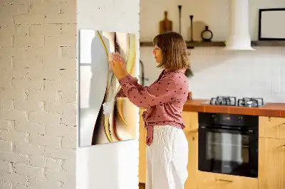 Magnetinė sauso valymo lenta auksinė bangų abstrakcija