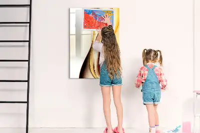 Magnetinė sauso valymo lenta auksinė bangų abstrakcija