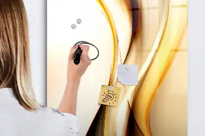 Magnetinė sauso valymo lenta auksinė bangų abstrakcija